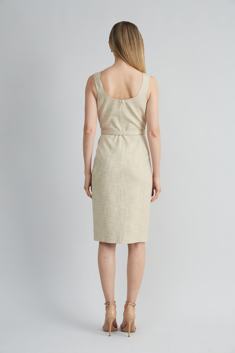 Scallop Melange Dress | Elie Tahari CASHEW MELANGE