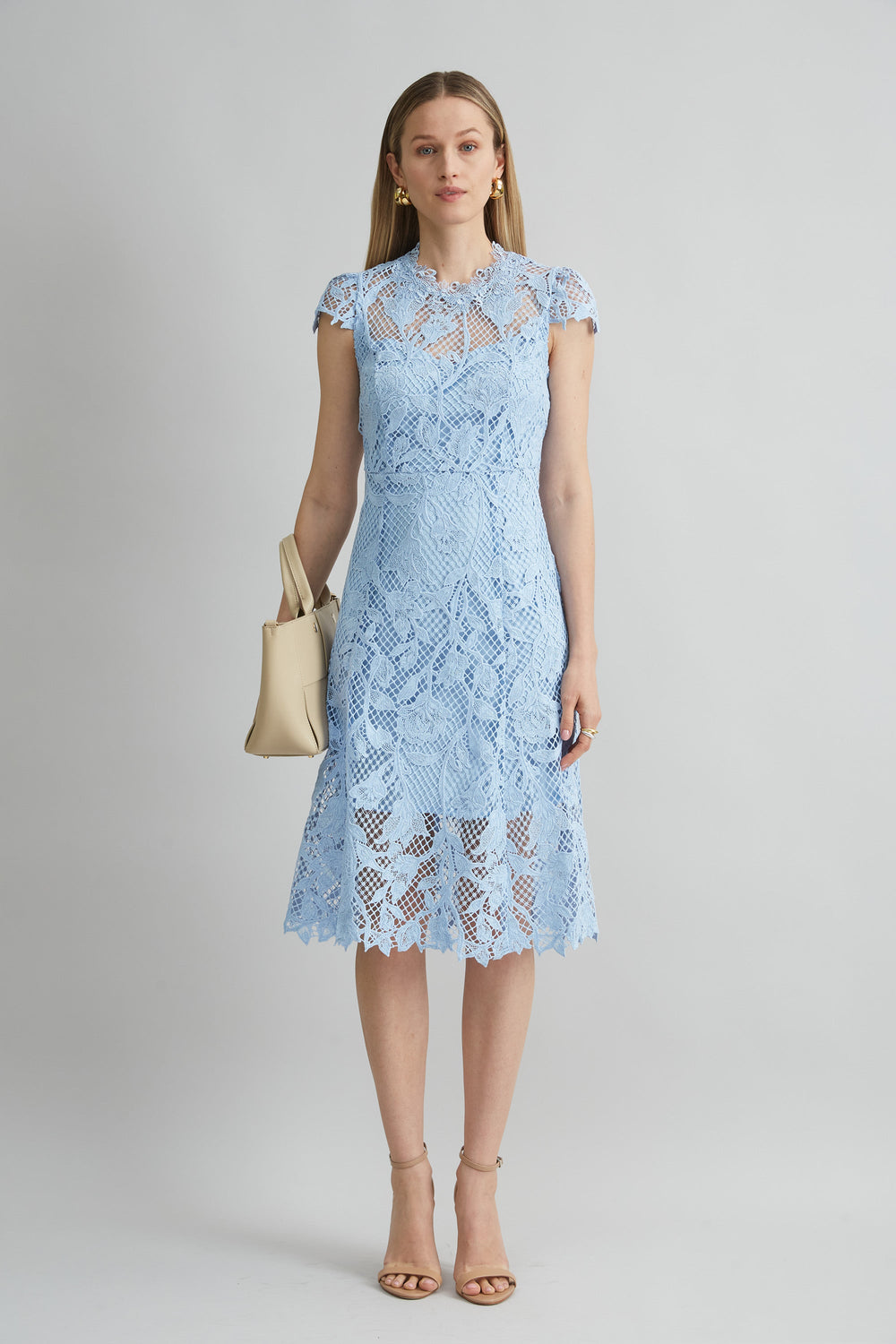 Floral Lace Midi Dress | Elie Tahari SEAFOAM