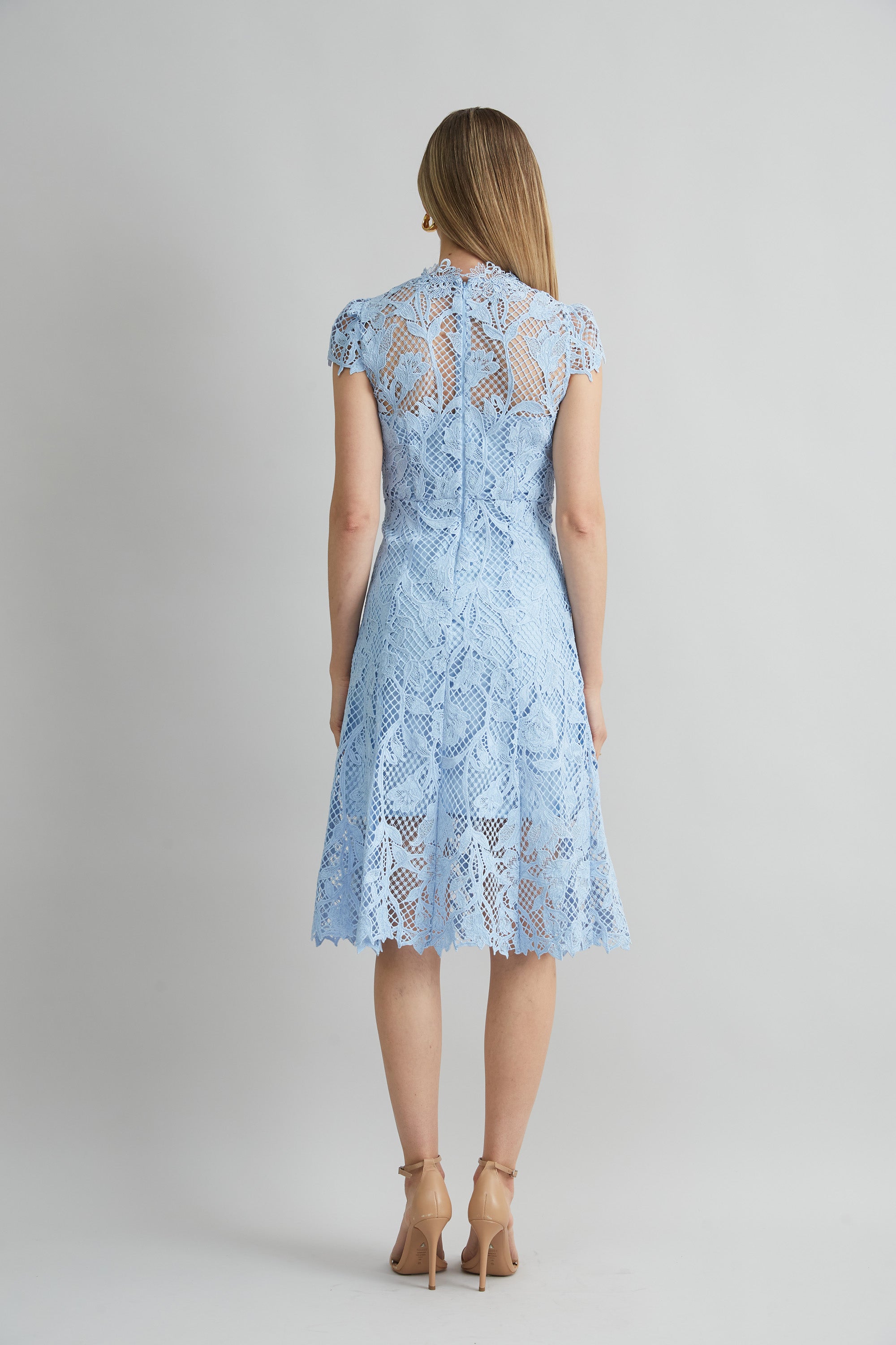 Floral Lace Midi Dress | Elie Tahari SEAFOAM