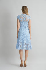Floral Lace Midi Dress | Elie Tahari SEAFOAM