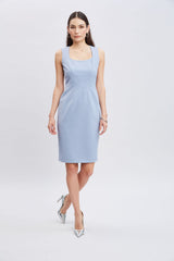 Square Neck Slim Dress | Elie Tahari BLUE HAZE