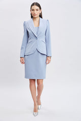 Square Neck Slim Dress | Elie Tahari BLUE HAZE