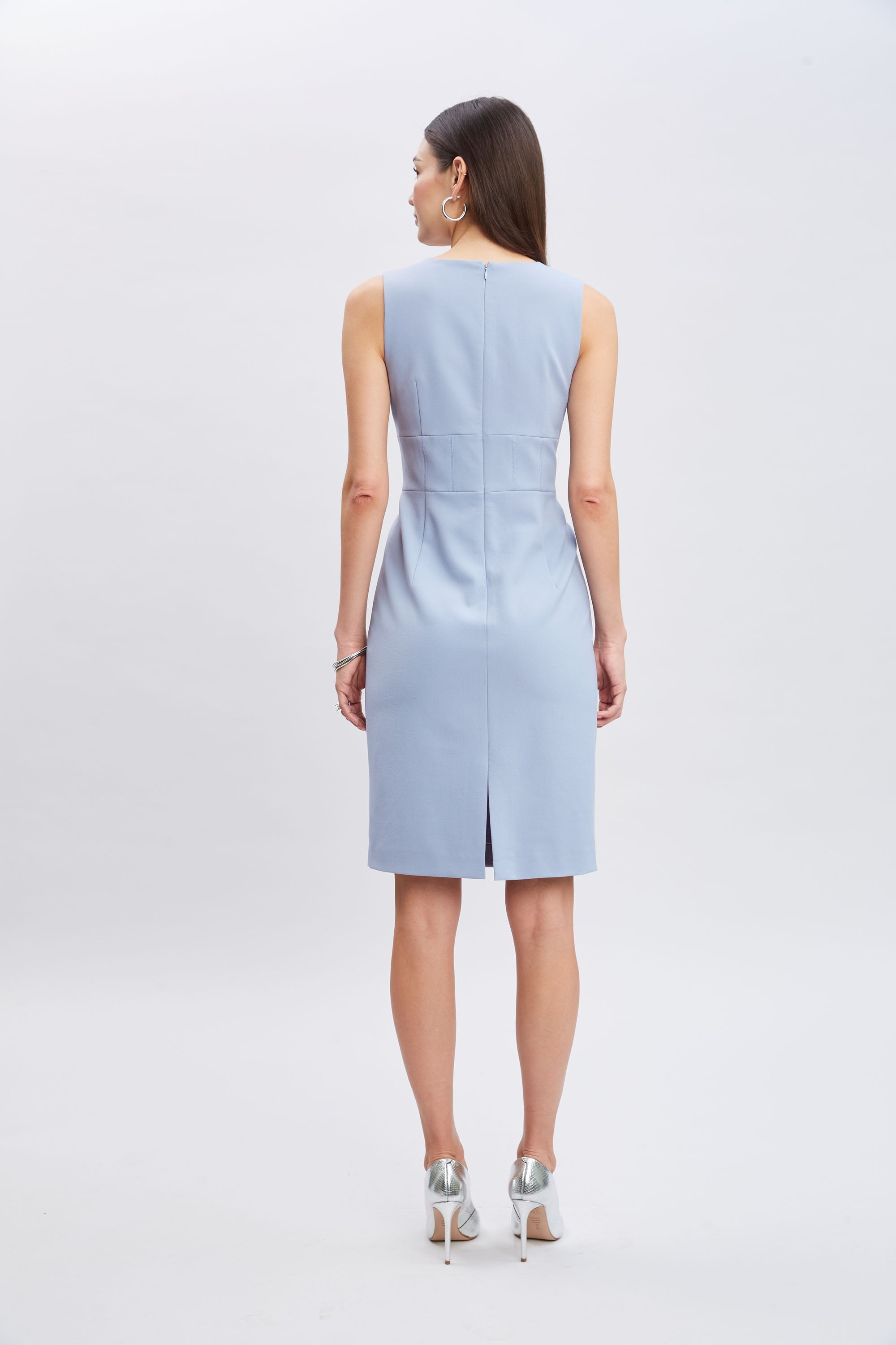 Square Neck Slim Dress | Elie Tahari BLUE HAZE