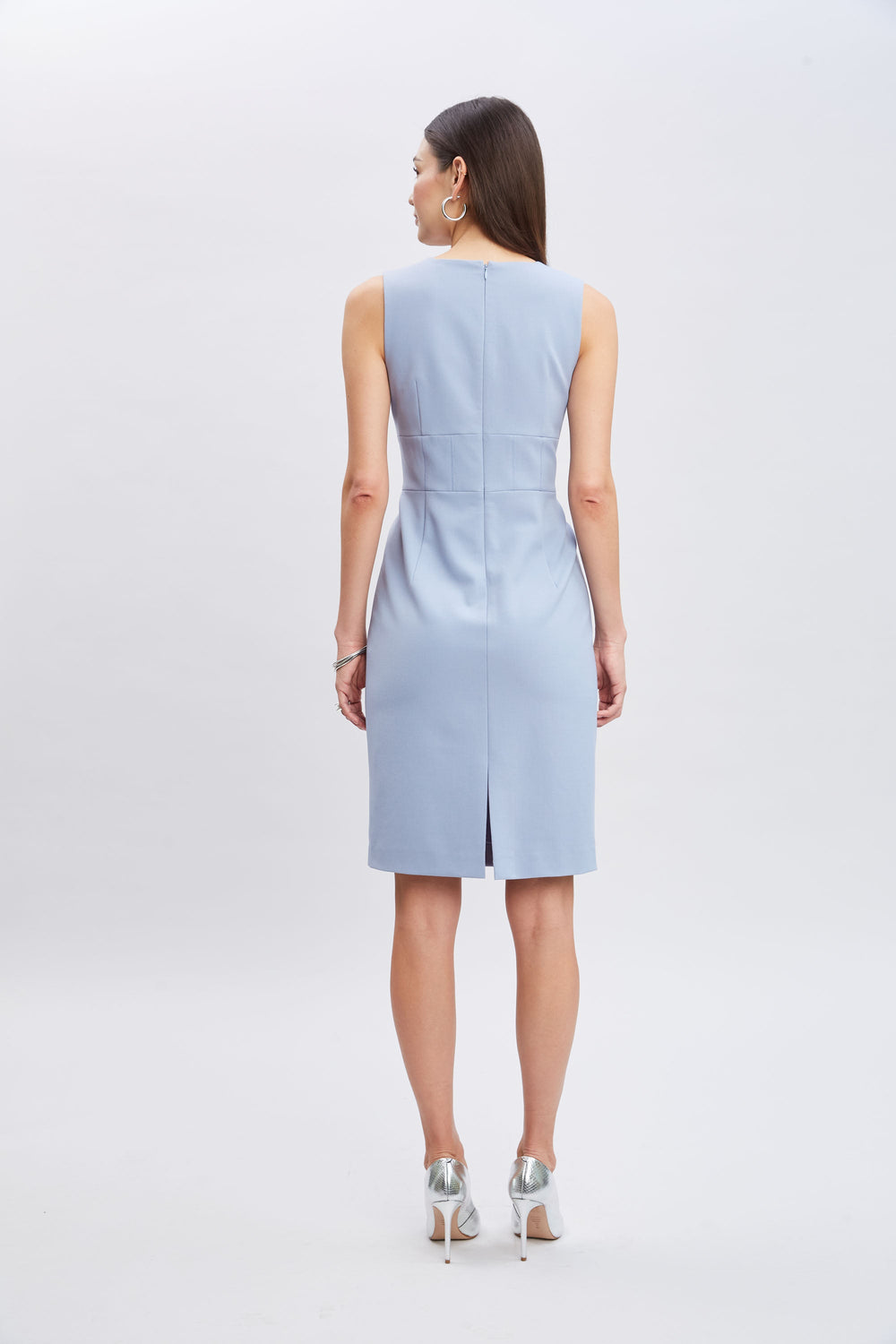 Square Neck Slim Dress | Elie Tahari BLUE HAZE