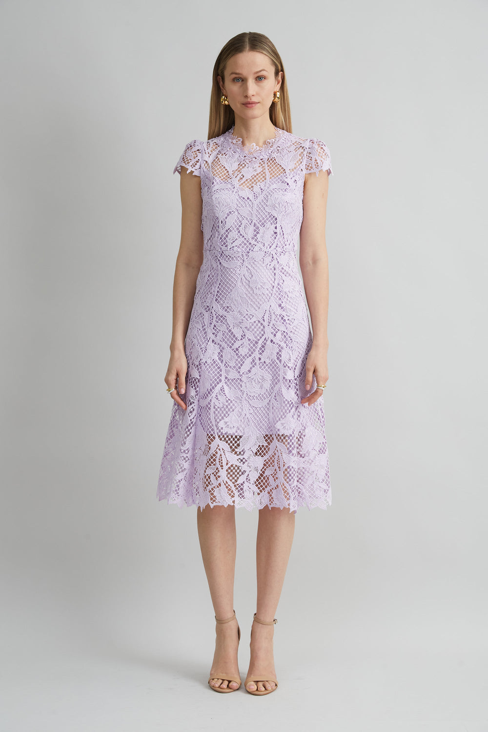 Floral Lace Midi Dress | Elie Tahari THISTLE