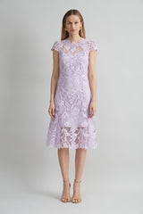 Floral Lace Midi Dress | Elie Tahari THISTLE