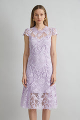 Floral Lace Midi Dress | Elie Tahari THISTLE