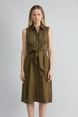 Sleeveless Cotton Tie Dress | Elie Tahari SAVOY