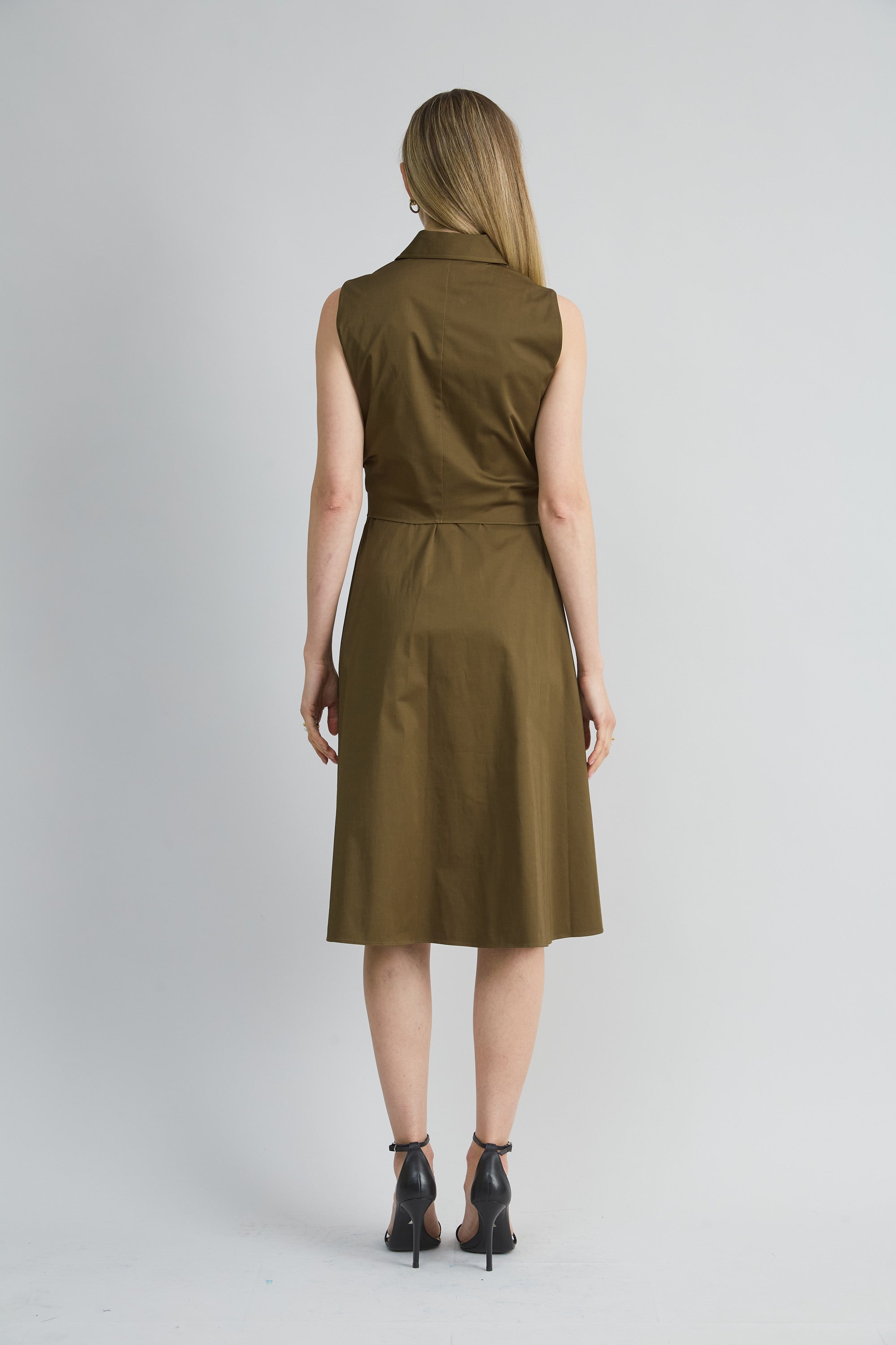 Sleeveless Cotton Tie Dress | Elie Tahari SAVOY
