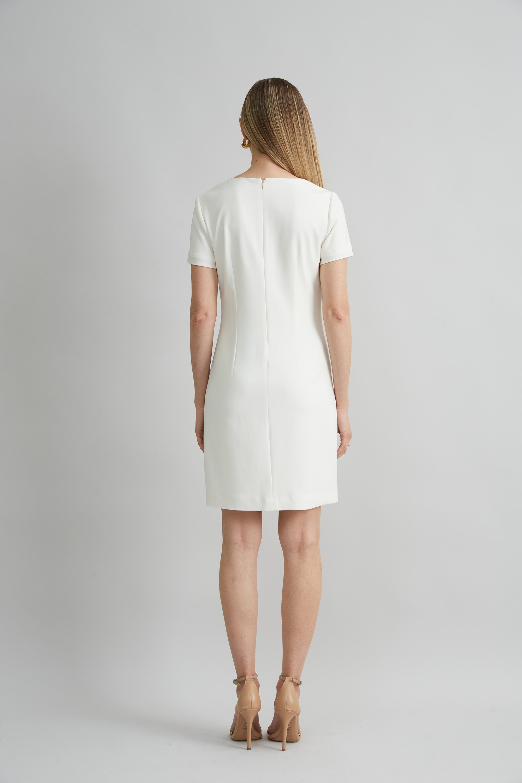 Short Sleeve Flower Applique Dress | Elie Tahari FOAM