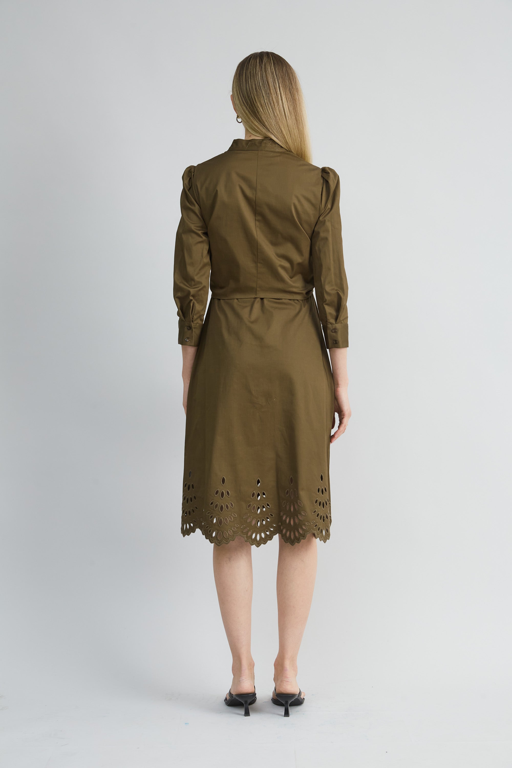 Cotton Tie Embroidered Dress | Elie Tahari SAVOY