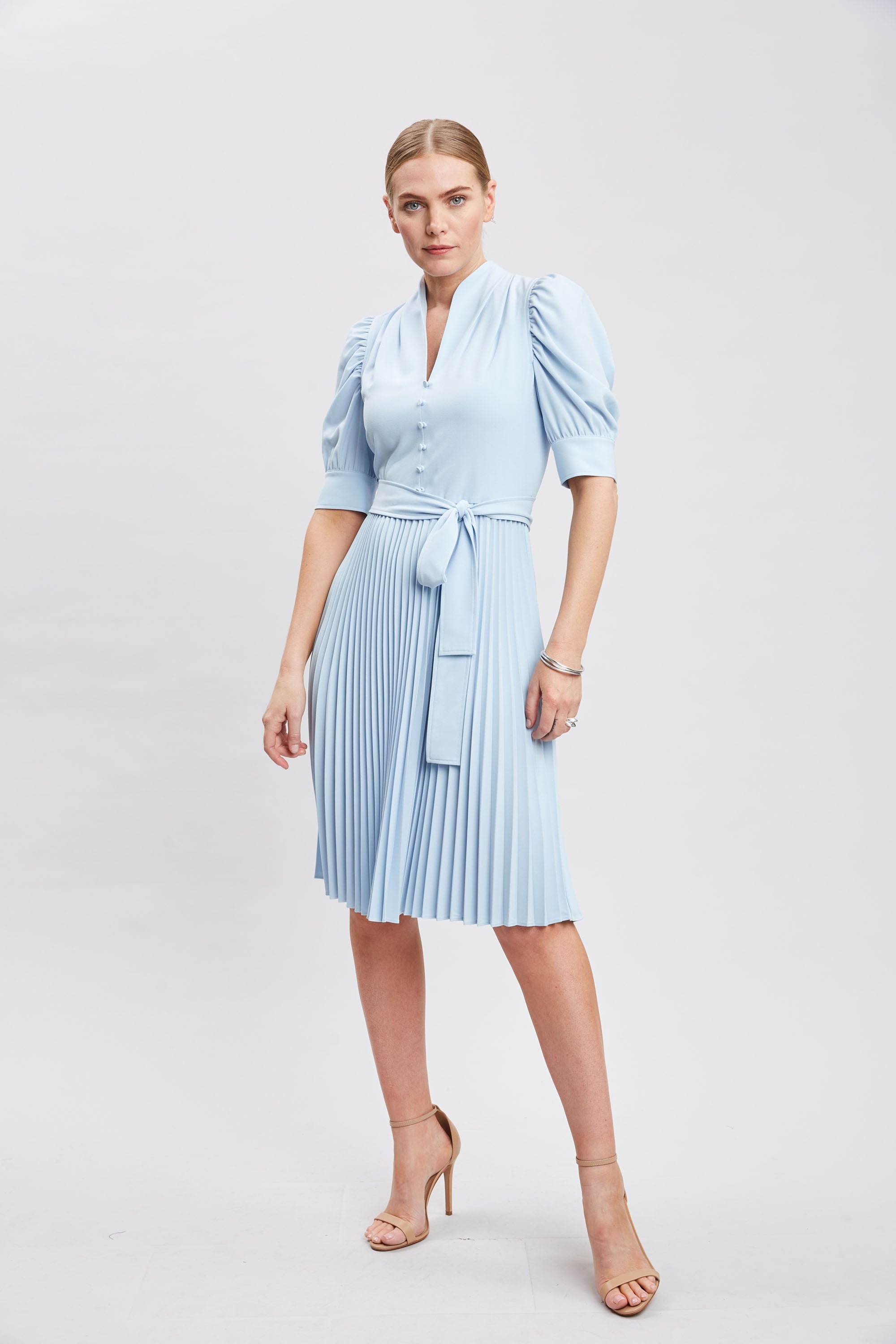 Pleated Contour Dress | Elie Tahari SEAFOAM