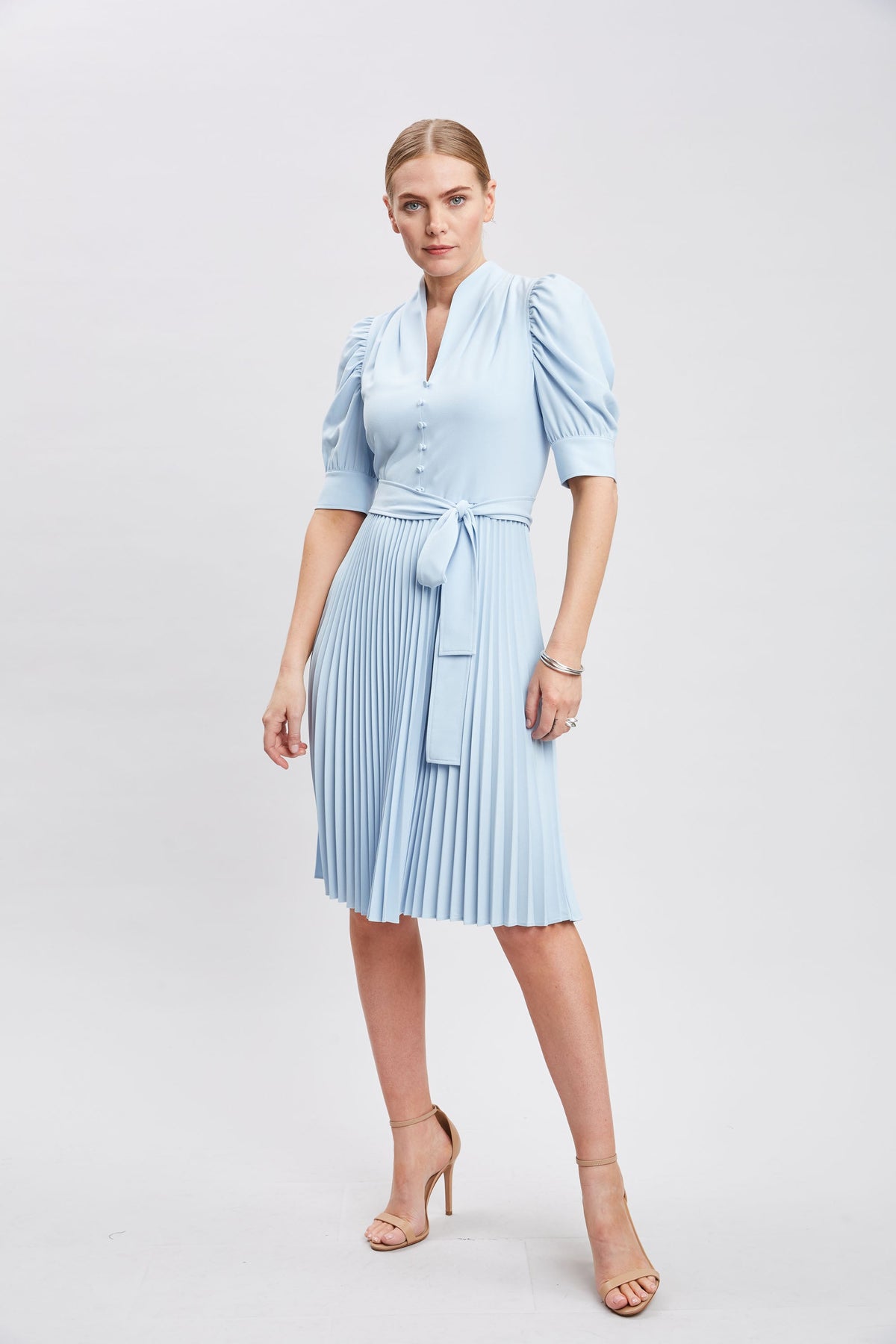Pleated Contour Dress | Elie Tahari SEAFOAM
