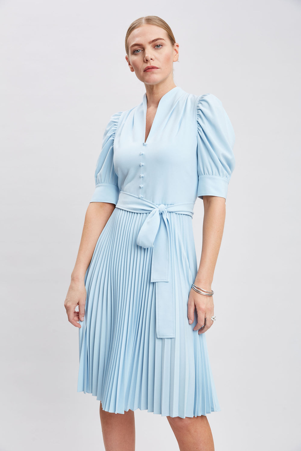 Pleated Contour Dress | Elie Tahari SEAFOAM