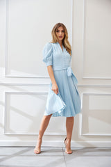 Pleated Contour Dress | Elie Tahari SEAFOAM