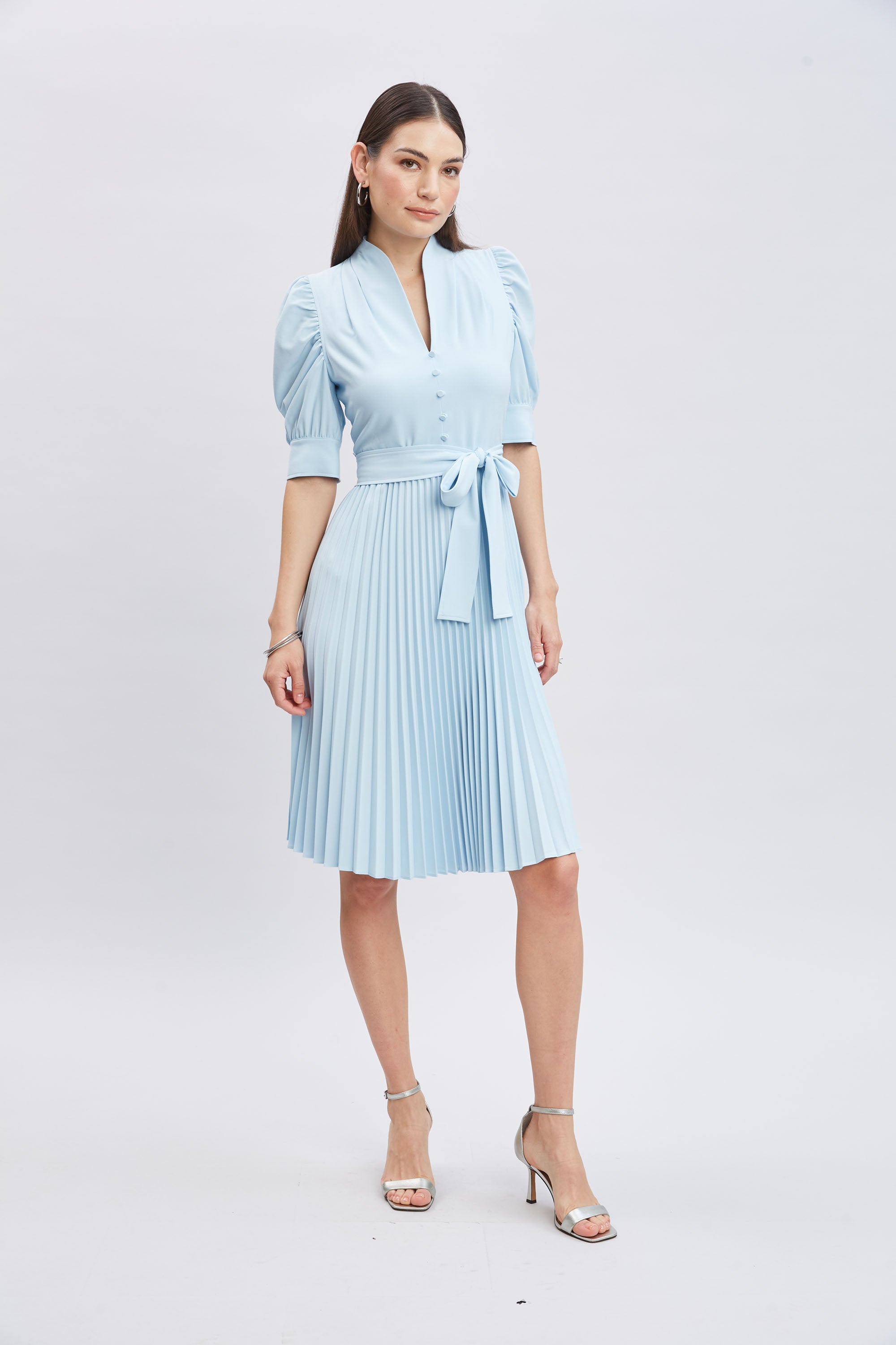 Pleated Contour Dress | Elie Tahari SEAFOAM