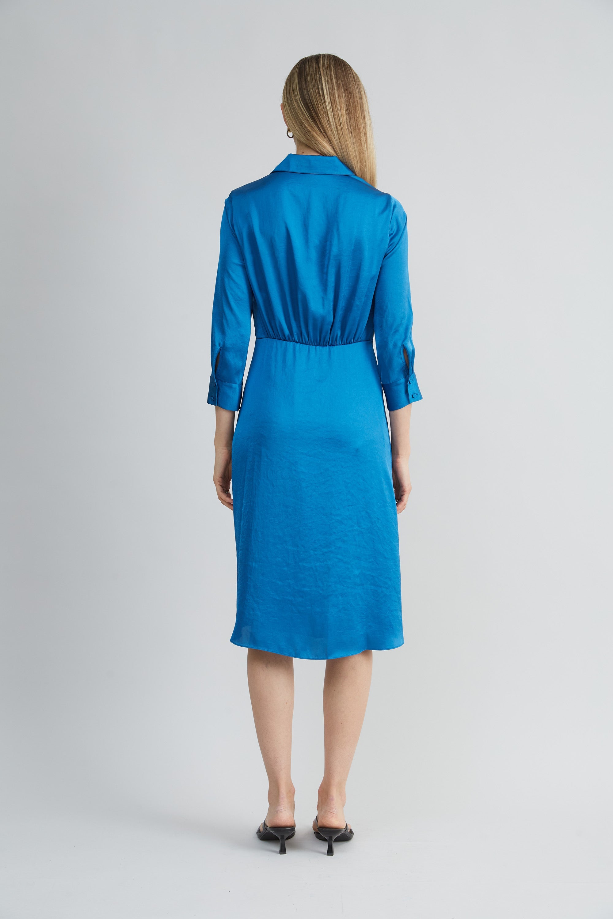 Satin Tie Shirt Dress | Elie Tahari OCEAN