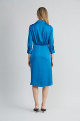 Satin Tie Shirt Dress | Elie Tahari OCEAN