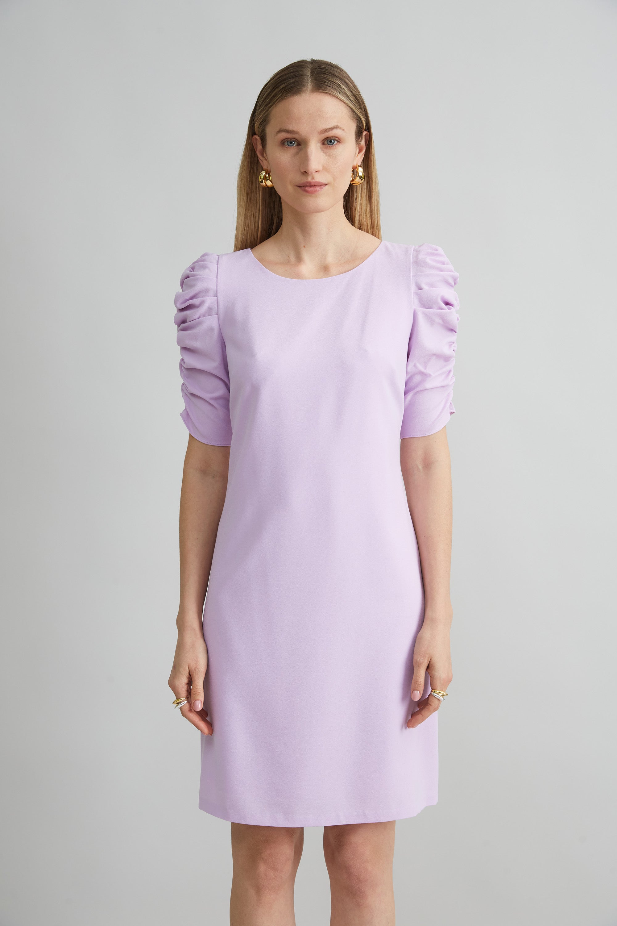 Ruched Sleeve Shift Dress | Elie Tahari THISTLE