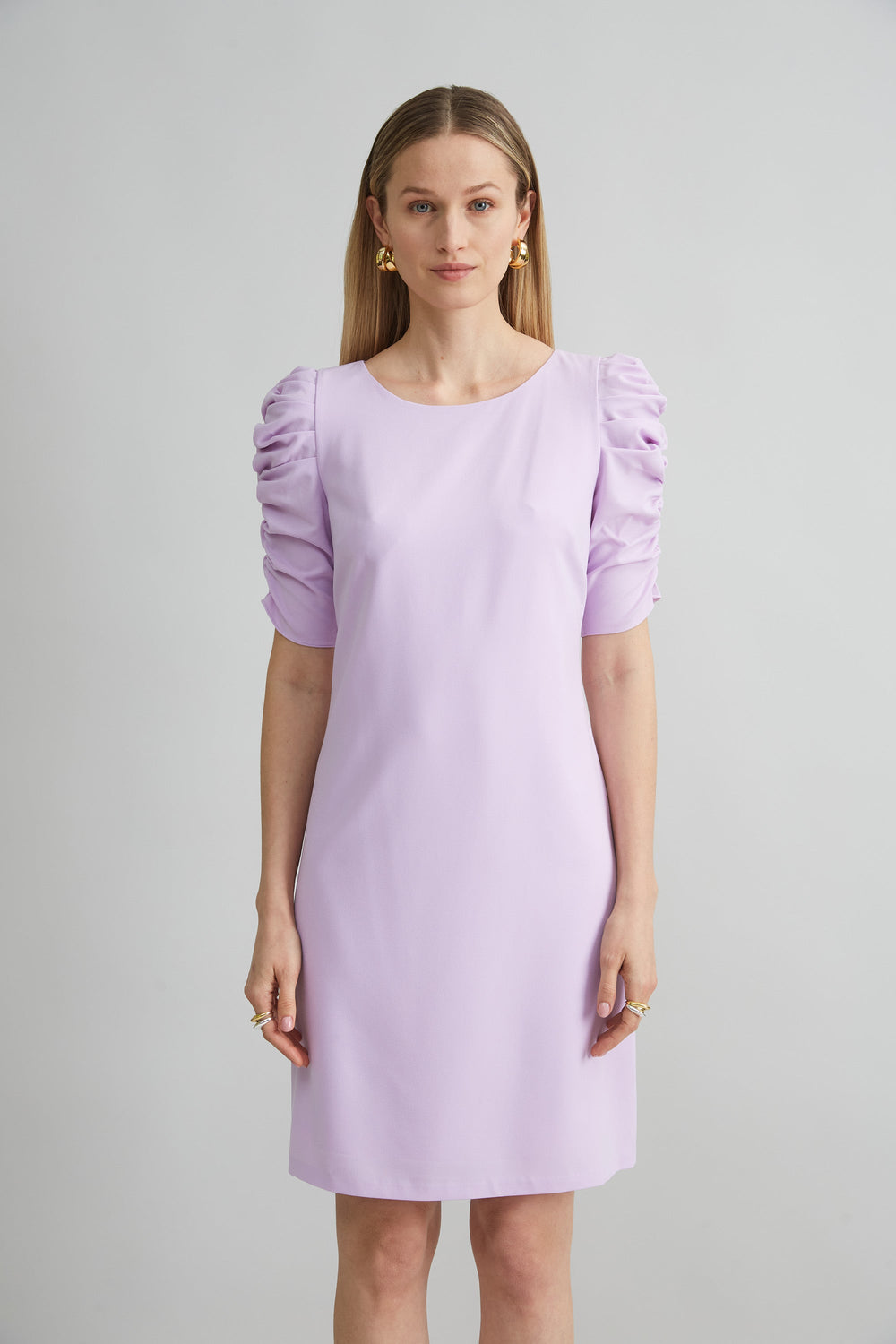 Ruched Sleeve Shift Dress | Elie Tahari THISTLE