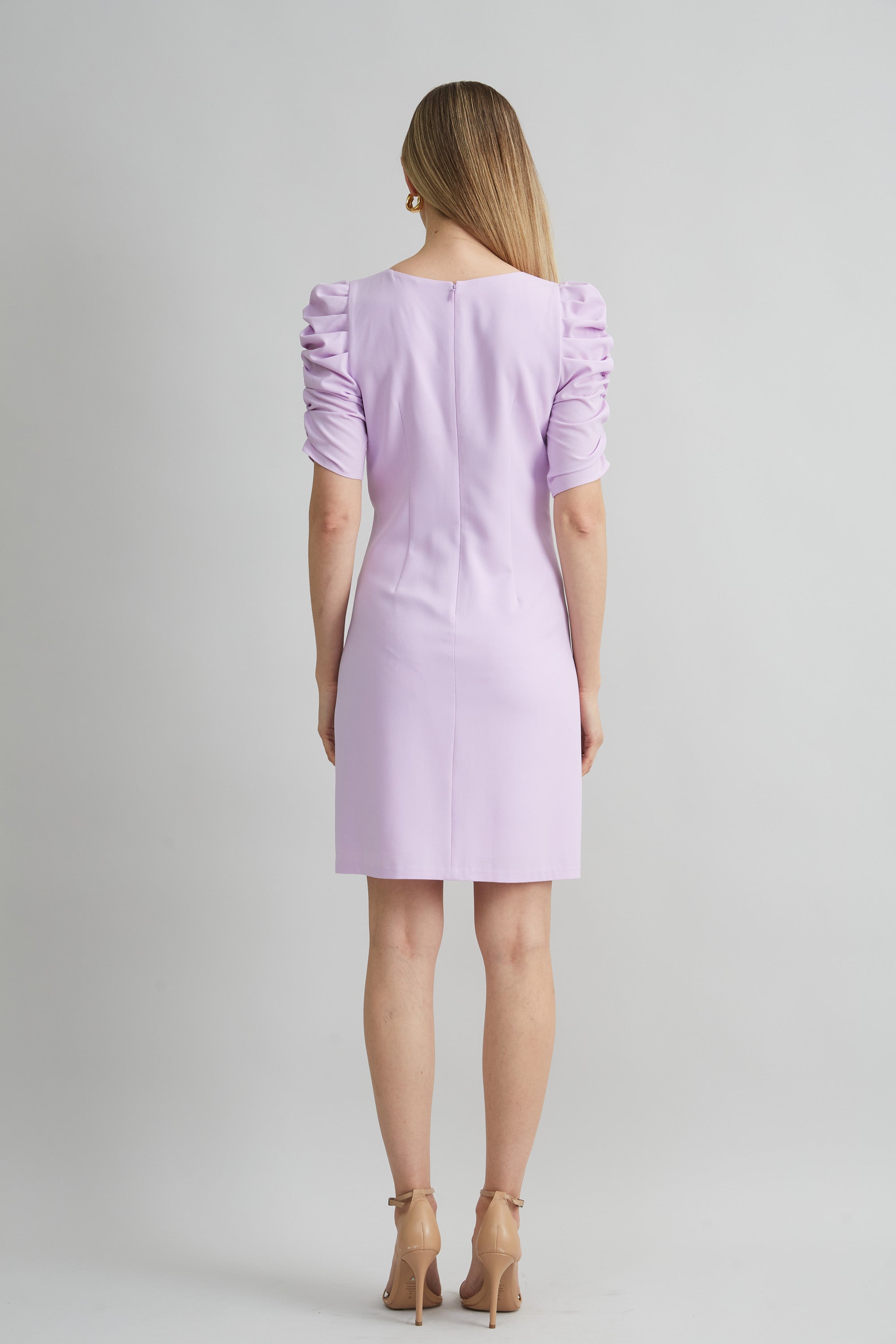 Ruched Sleeve Shift Dress | Elie Tahari THISTLE