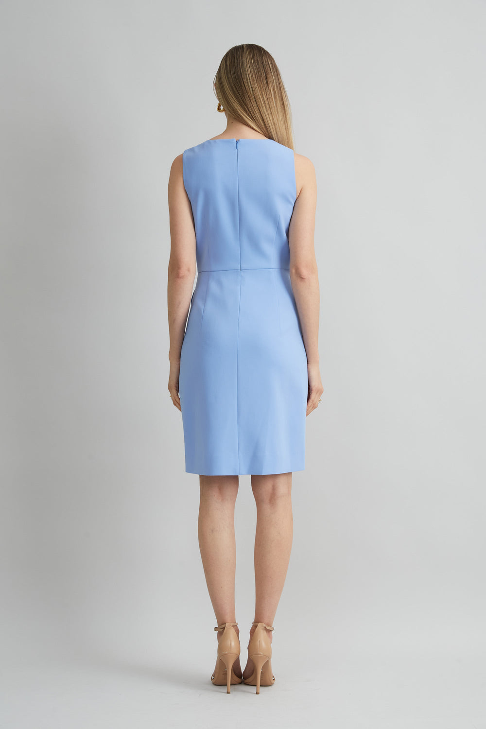 Contour Crepe Button Dress | Elie Tahari HORIZON BLUE