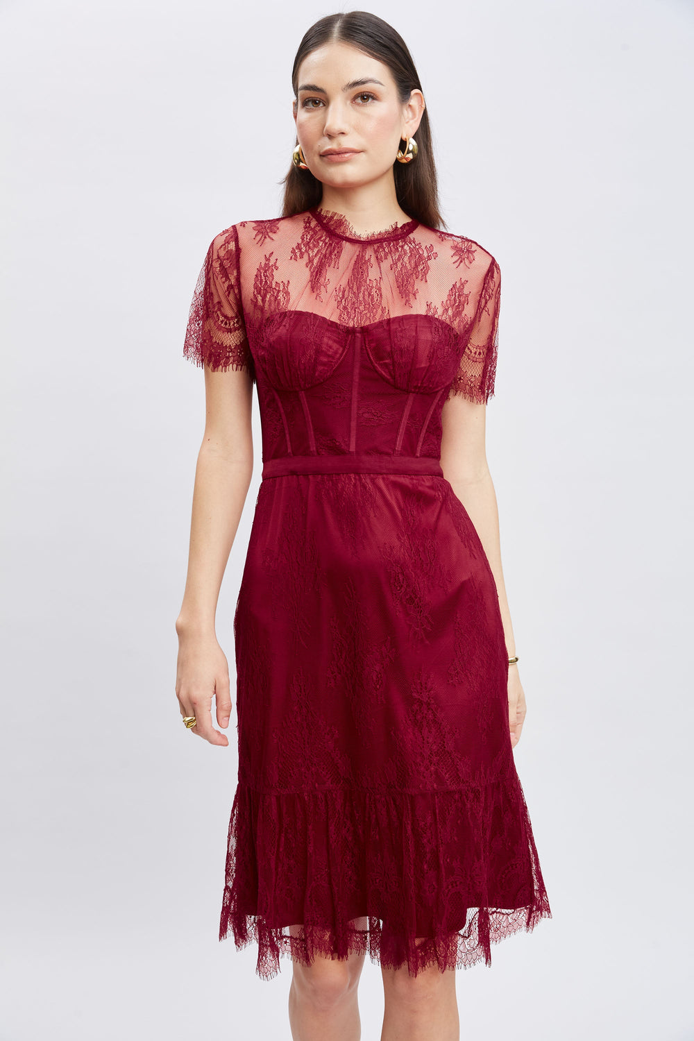 Corset Lace Dress | Elie Tahari SCARLET