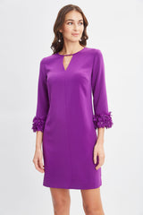 Flower Applique Sleeve Dress | Elie Tahari BERRY