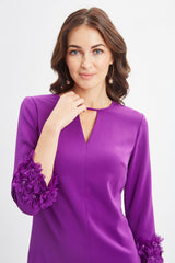 Flower Applique Sleeve Dress | Elie Tahari BERRY