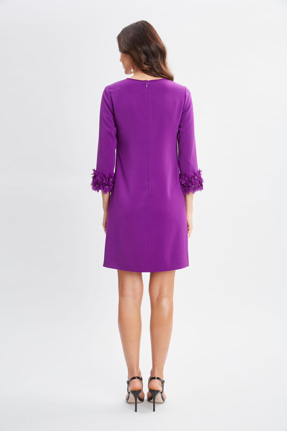 Flower Applique Sleeve Dress | Elie Tahari BERRY