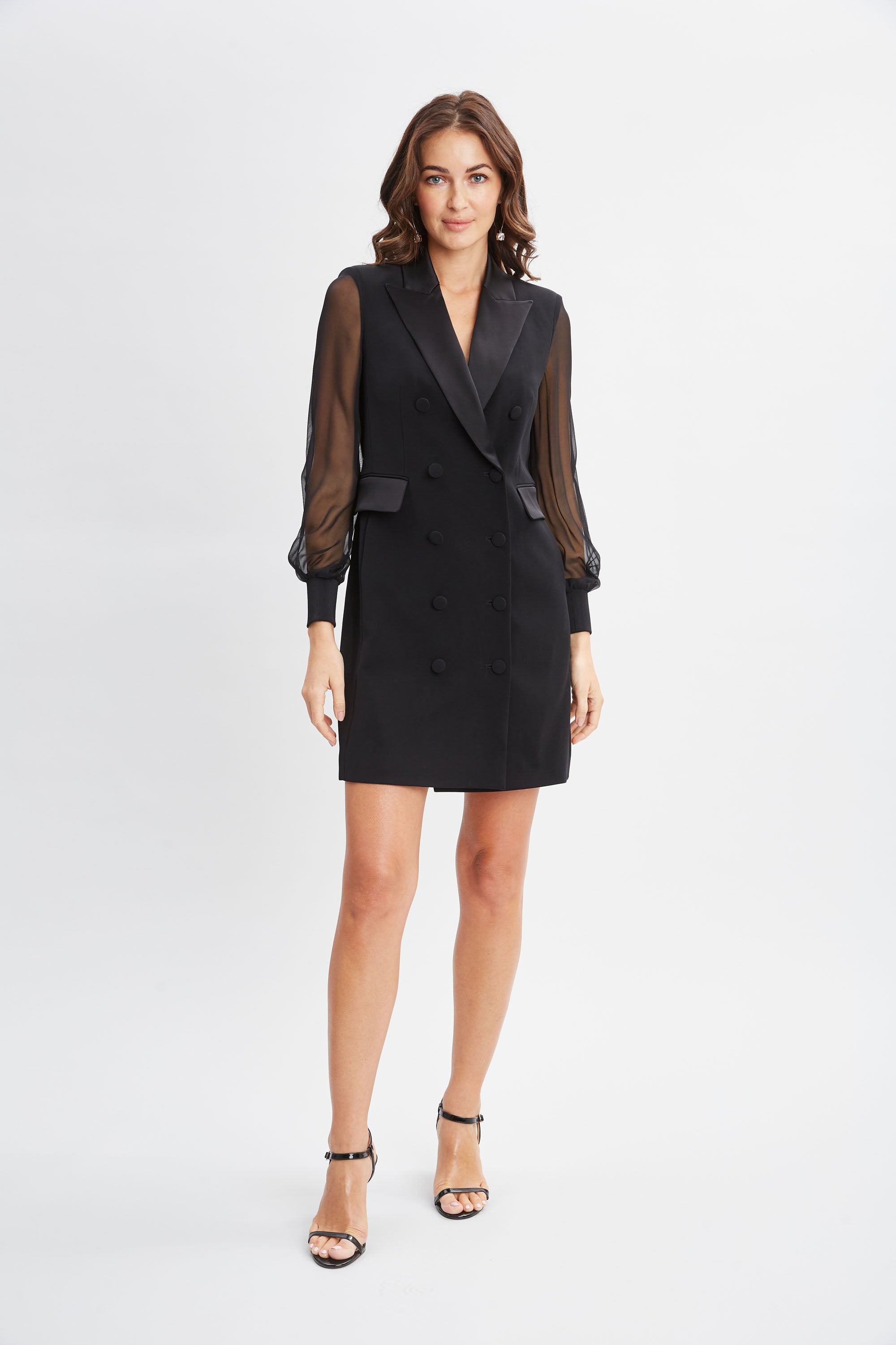 Chiffon Sleeve Blazer Dress | Elie Tahari BLACK