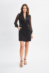 Chiffon Sleeve Blazer Dress | Elie Tahari BLACK