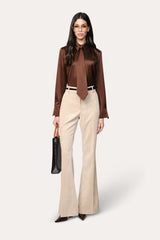 Silk Tie Button Down | Elie Tahari ESPRESSO