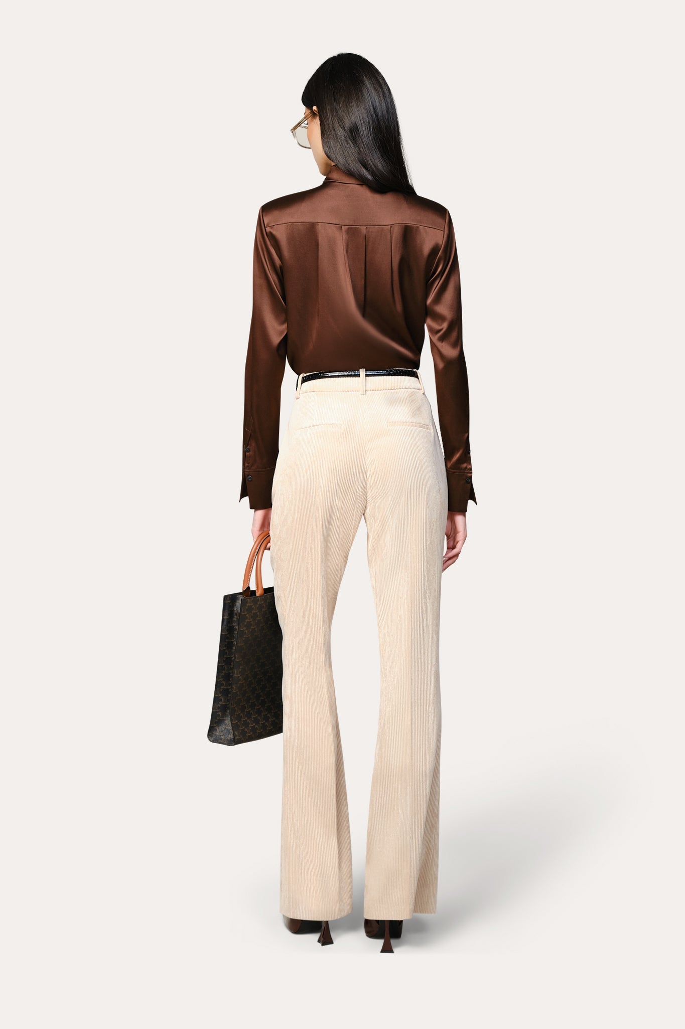 Silk Tie Button Down | Elie Tahari ESPRESSO