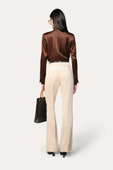 Silk Tie Button Down | Elie Tahari ESPRESSO