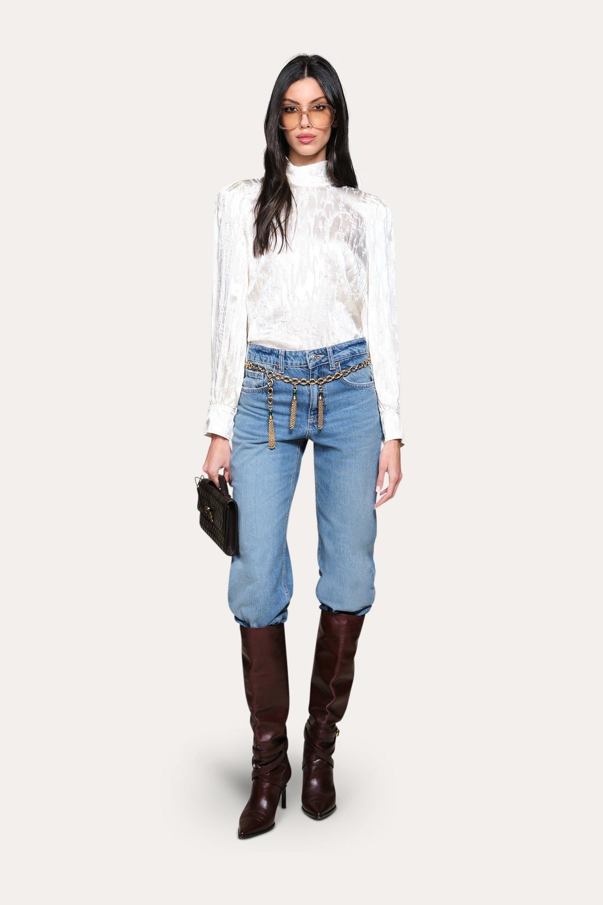Silk Jacquard Blouse | Elie Tahari CREAM