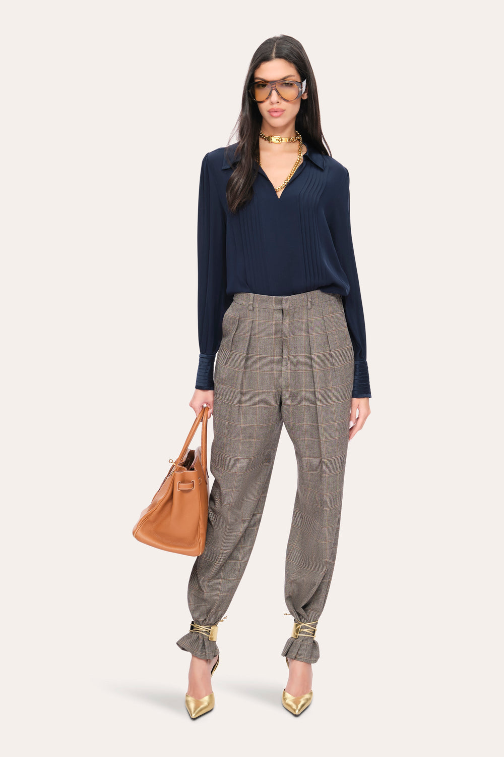 Silk Pintuck Shirt | Elie Tahari MIDNIGHT