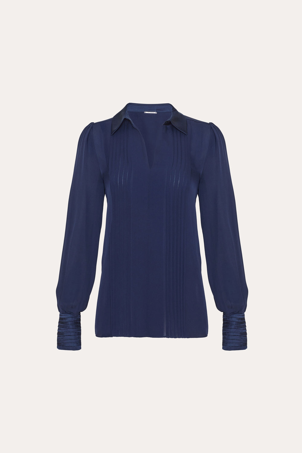 Silk Pintuck Shirt | Elie Tahari MIDNIGHT