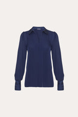 Silk Pintuck Shirt | Elie Tahari MIDNIGHT