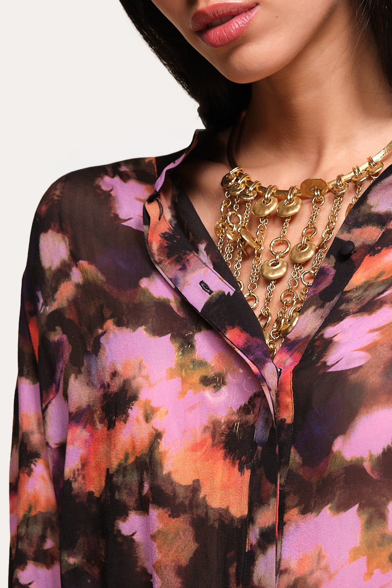 Brushstroke Silk Blouse | Elie Tahari MULTI