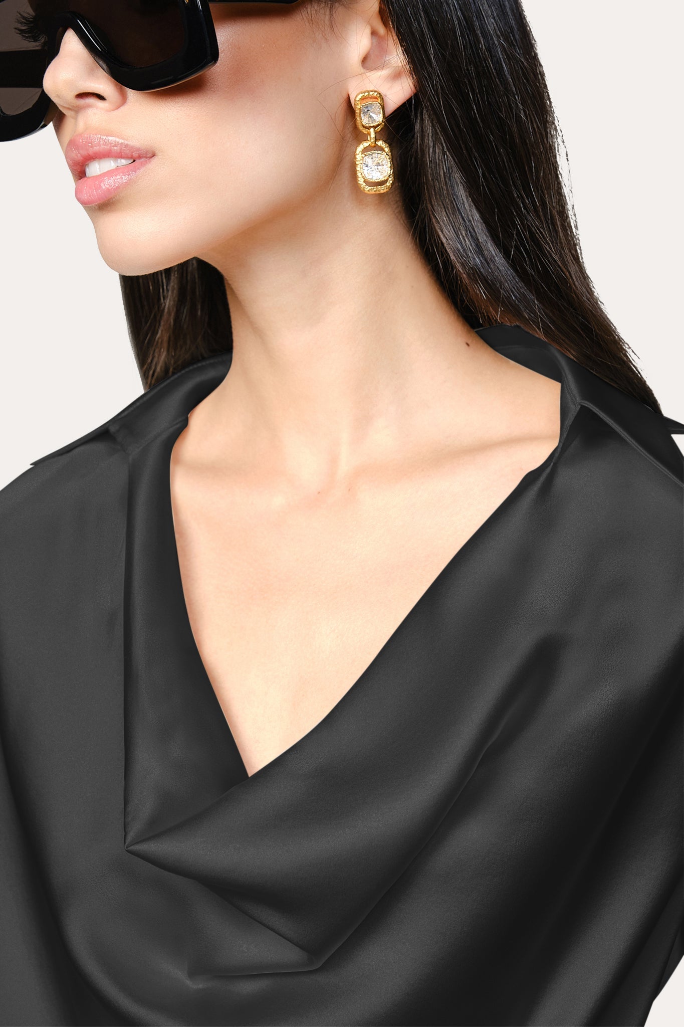 Silk Draped Top | Elie Tahari BLACK