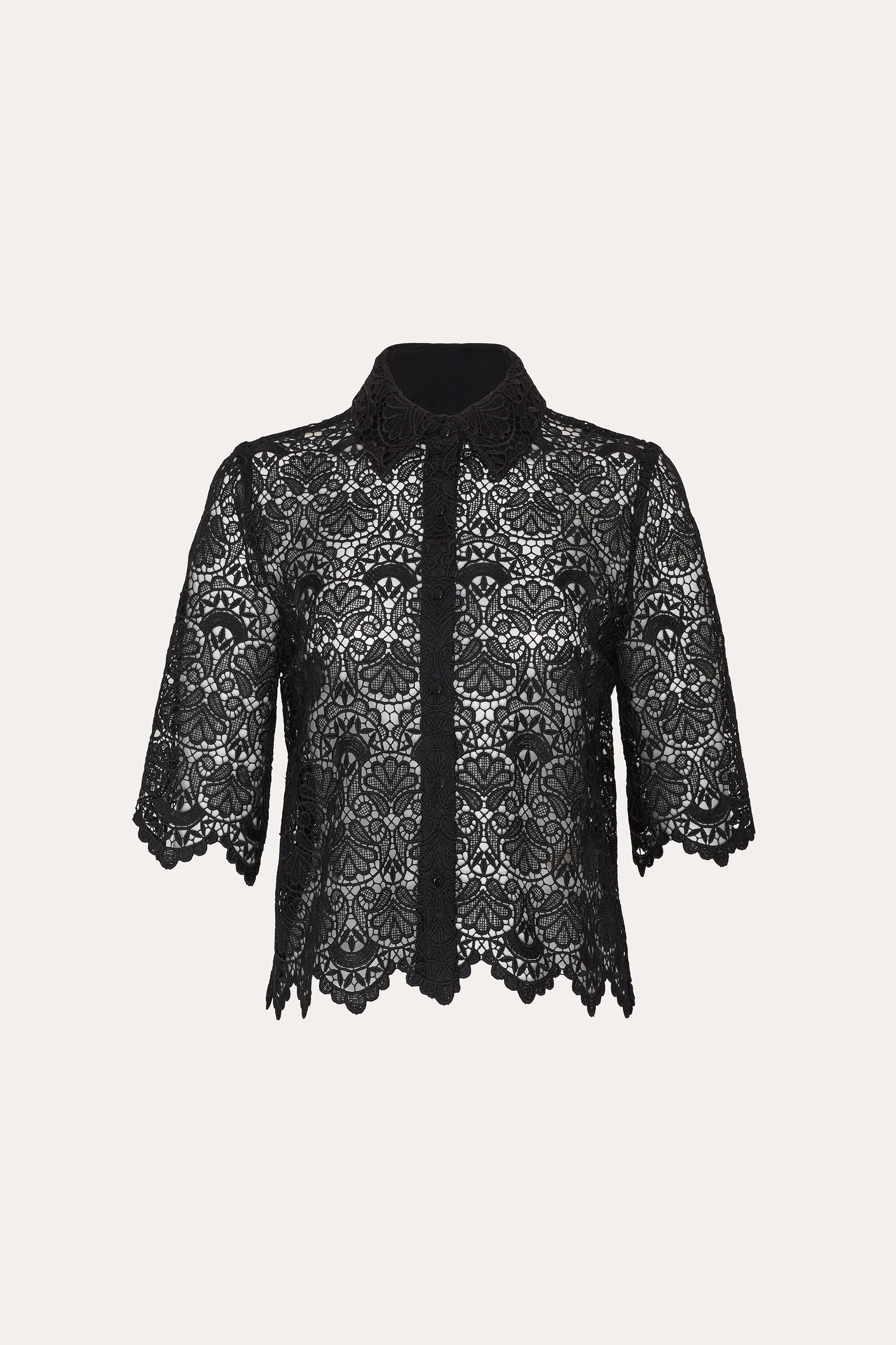 Jackie Lace Shirt | Elie Tahari BLACK
