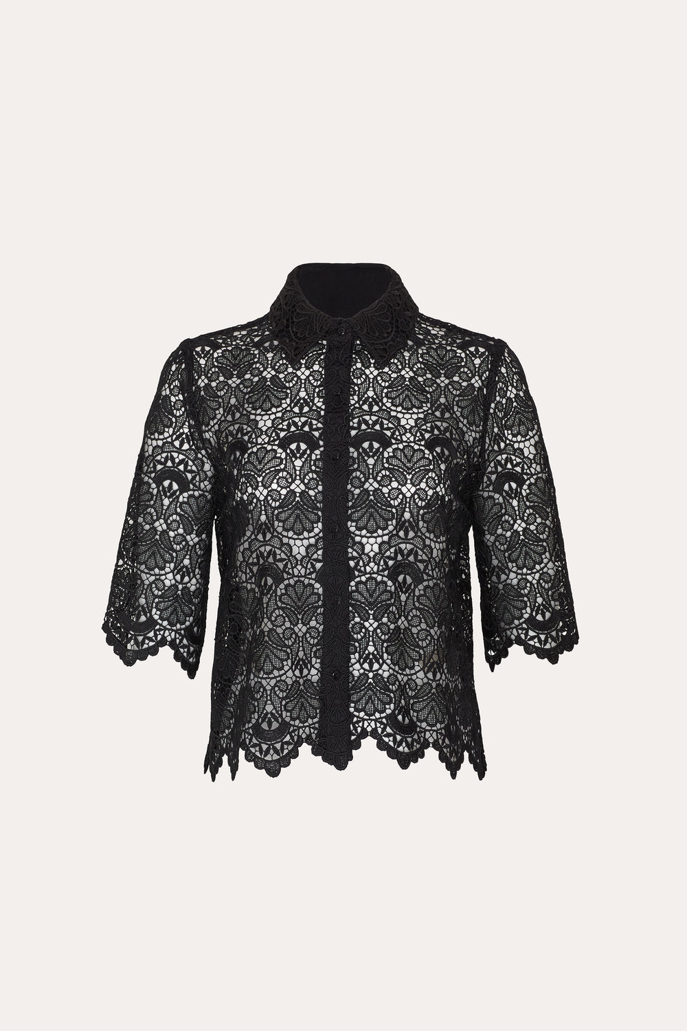 Jackie Lace Shirt | Elie Tahari BLACK