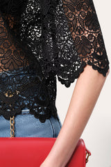 Jackie Lace Shirt | Elie Tahari BLACK