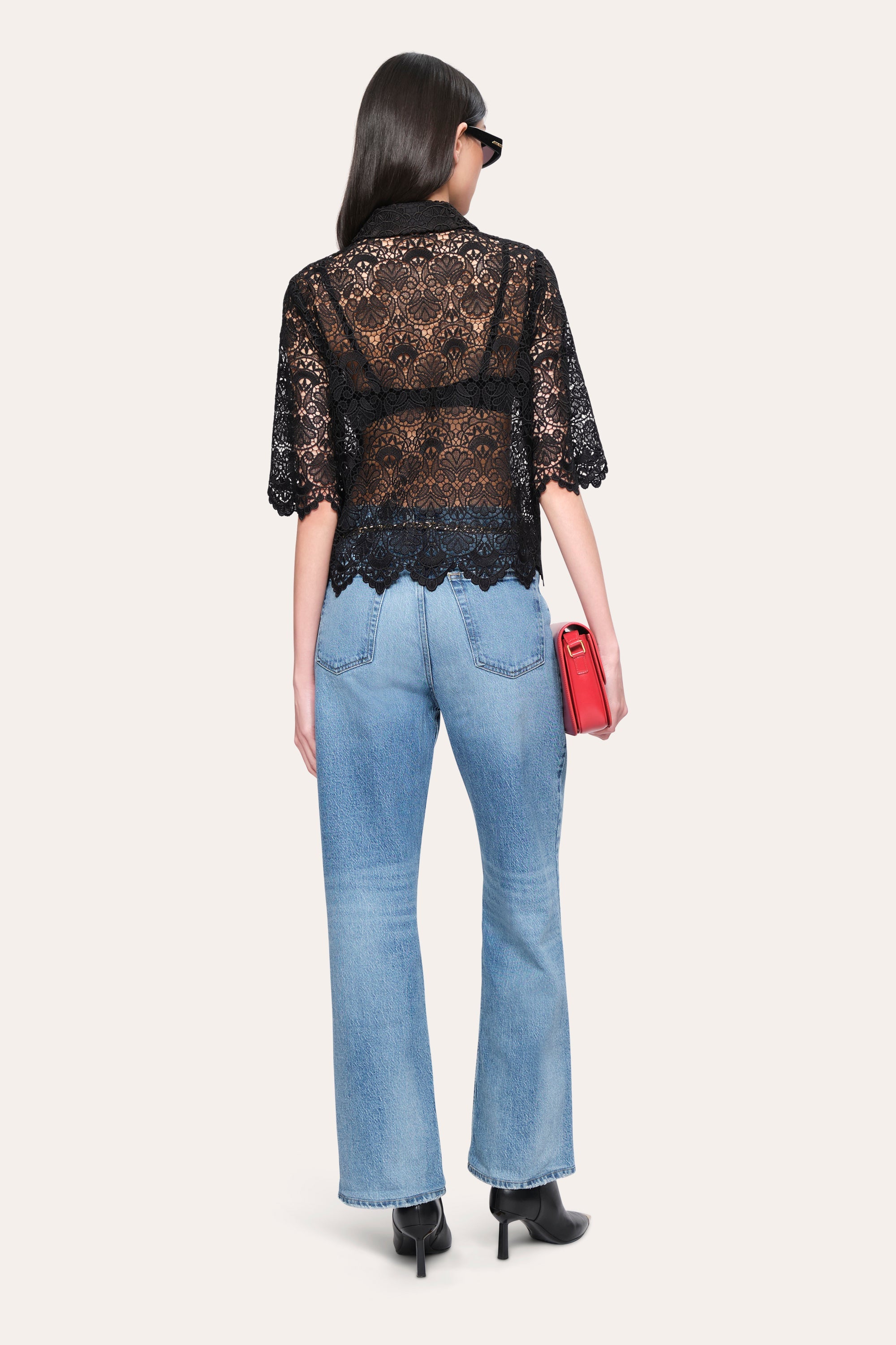 Jackie Lace Shirt | Elie Tahari BLACK