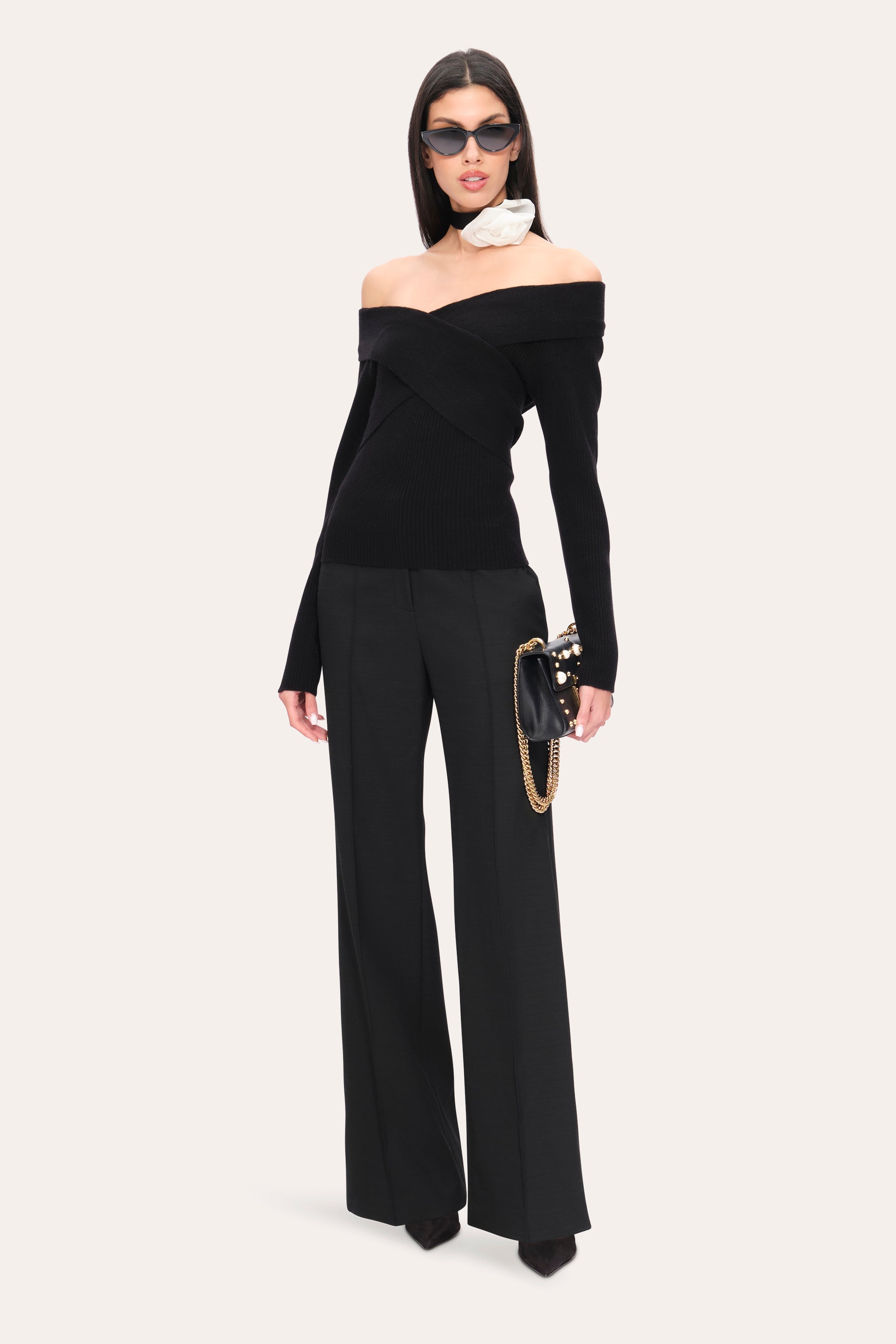 Off-Shoulder Sweater | Elie Tahari BLACK