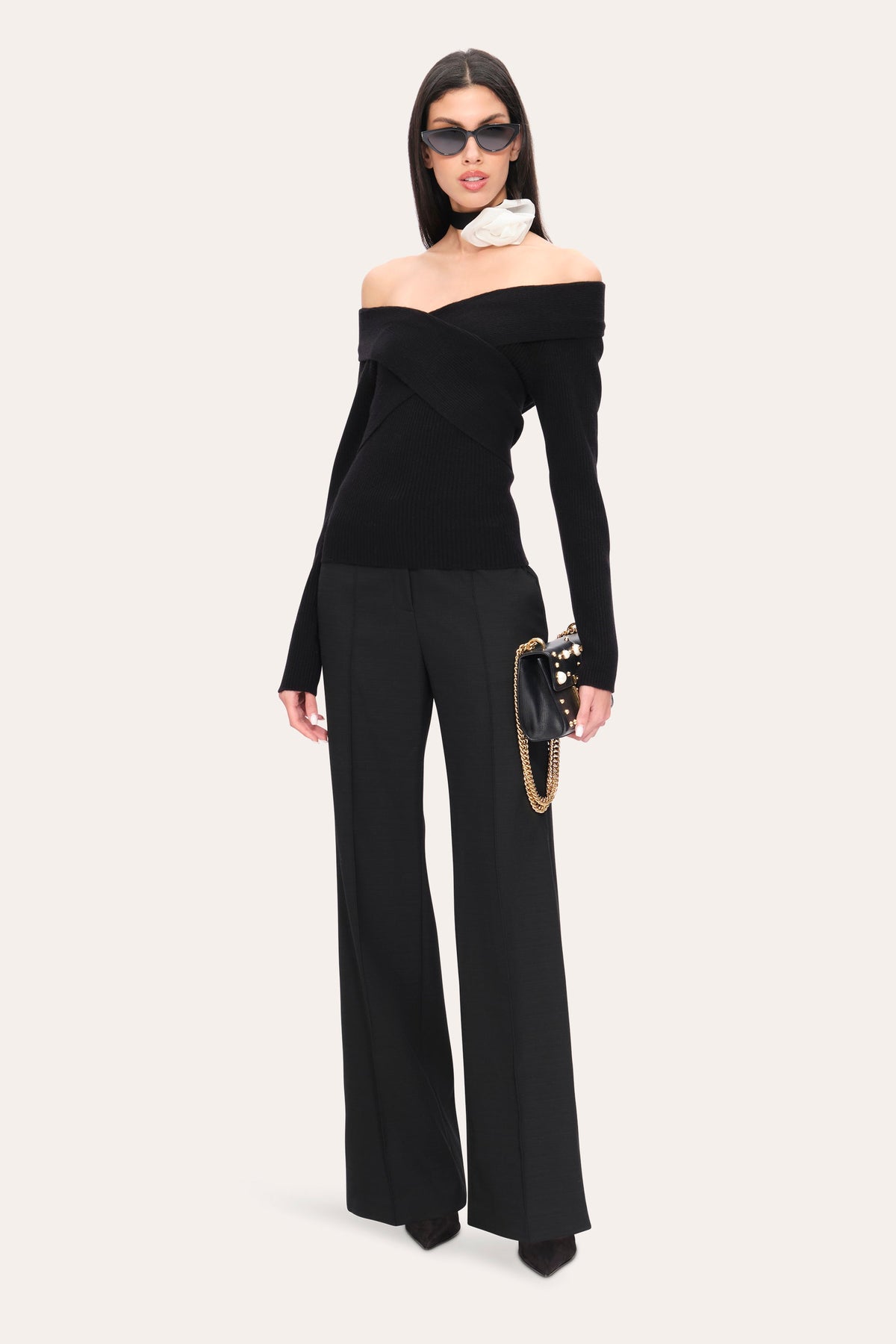 Off-Shoulder Sweater | Elie Tahari BLACK