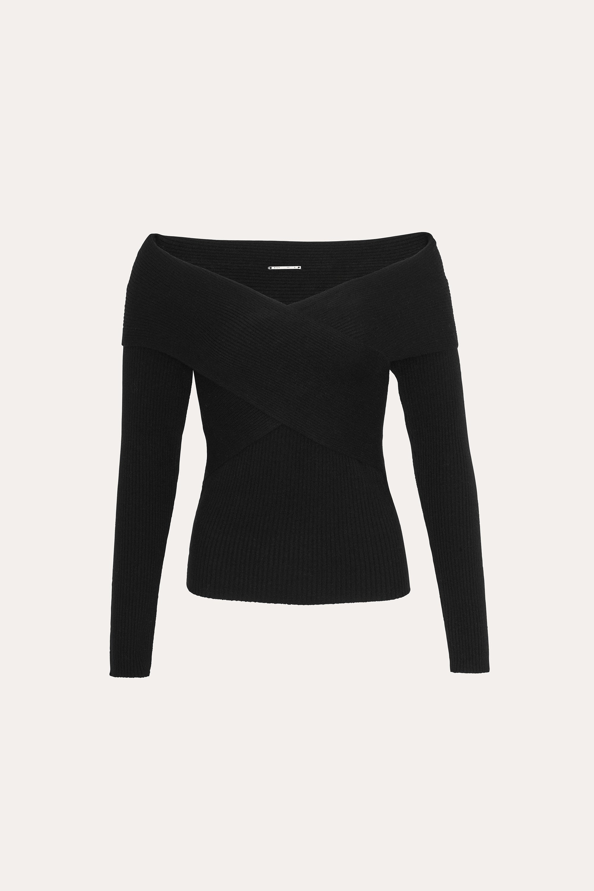 Off-Shoulder Sweater | Elie Tahari BLACK