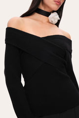 Off-Shoulder Sweater | Elie Tahari BLACK