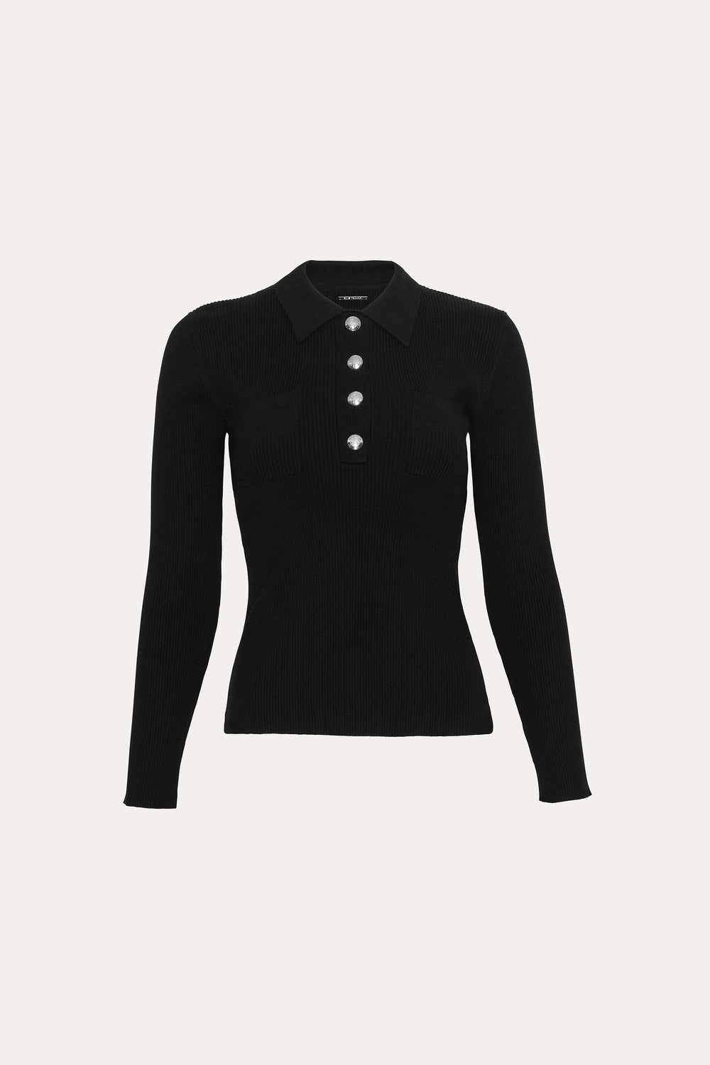Classic Knitted Polo | Elie Tahari BLACK